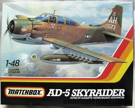 Matchbox 1/48 AD-5 (A1-E) or AD-5N (A-1G) Skyraider Two Seater, PK-651 plastic model kit